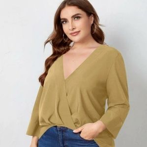 SHEIN Plus Solid Surplice Front Longline Blouse 4xl (20) - New never worn